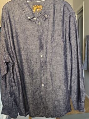 Johnny Was Men's Dark Navy Button-Down Shirt Size 1XL